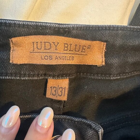Judy Blue 90's Washed Black High Waist Straight Leg Jeans 13/31 Petite - Picture 7 of 15